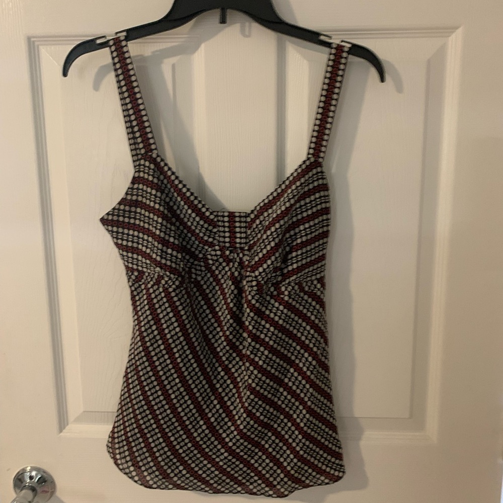 Top blouse black white and red size 4